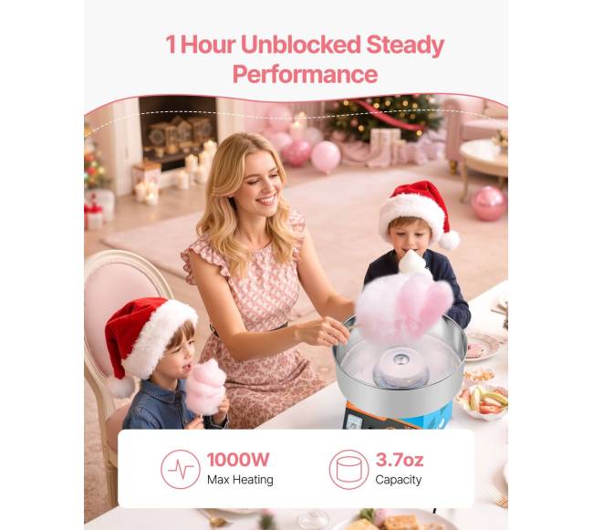 Elektrinė vatos gaminimo mašina 1000W mėlyna3