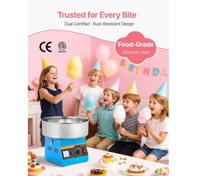 Elektrinė vatos gaminimo mašina 1000W mėlyna4