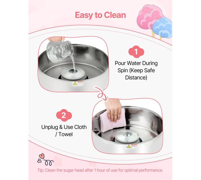 Elektrinė vatos gaminimo mašina 1000W mėlyna5