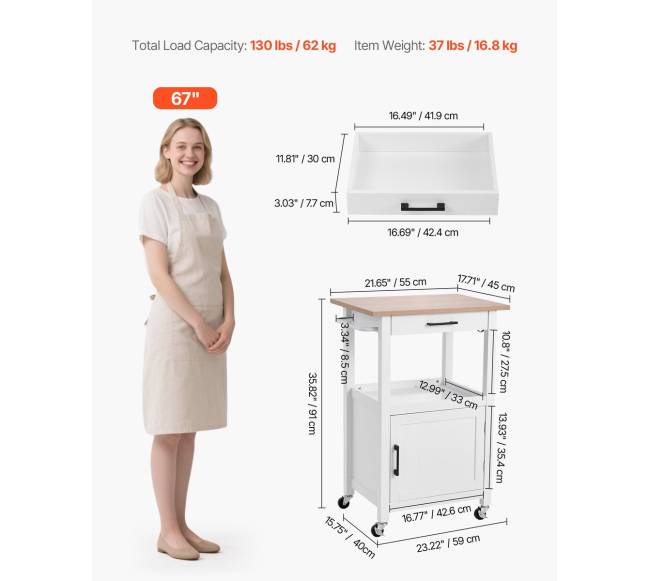 Virtuvės sala ant ratukų su spintele4