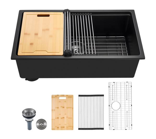 76 cm granito virtuvės plautuvė RV barui0