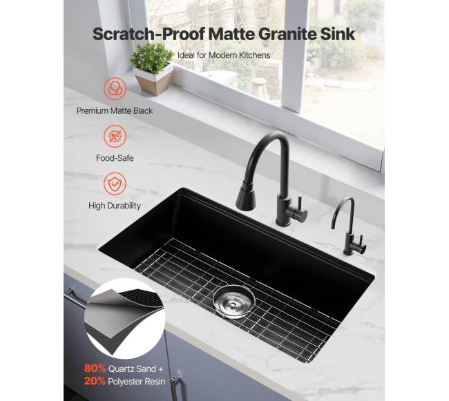 76 cm granito virtuvės plautuvė RV barui1