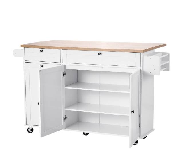 153 cm virtuvinis stalas su ratukais ir stalčiumi0
