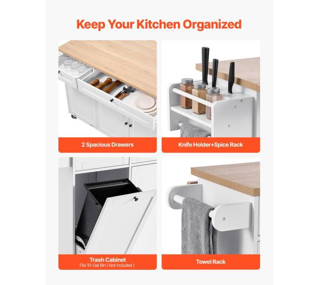 153 cm virtuvinis stalas su ratukais ir stalčiumi2