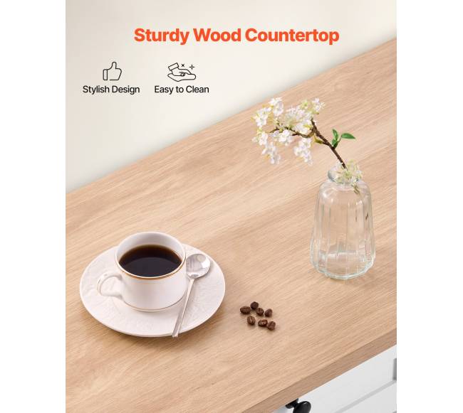 153 cm virtuvinis stalas su ratukais ir stalčiumi5