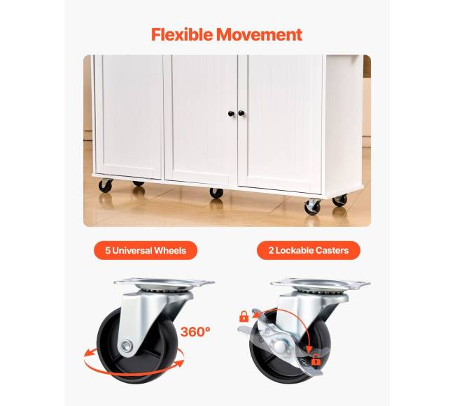 153 cm virtuvinis stalas su ratukais ir stalčiumi6