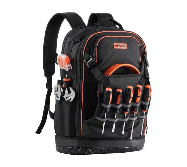 Įrankių kuprinė su 65 kišenėmis elektriko darbams0