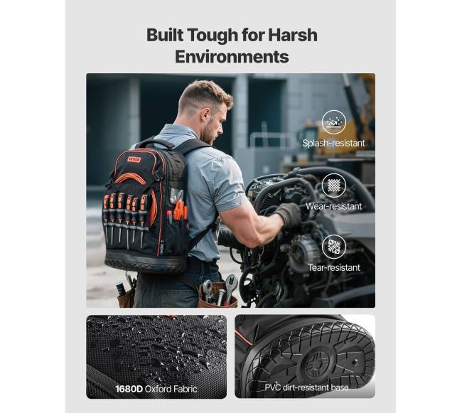 Įrankių kuprinė su 65 kišenėmis elektriko darbams2