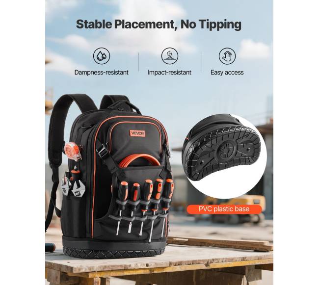 Įrankių kuprinė su 65 kišenėmis elektriko darbams4