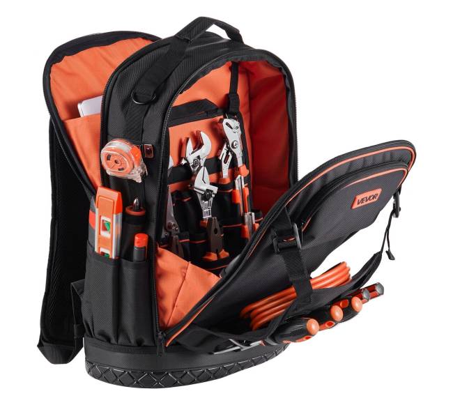 Įrankių kuprinė su 65 kišenėmis elektriko darbams9