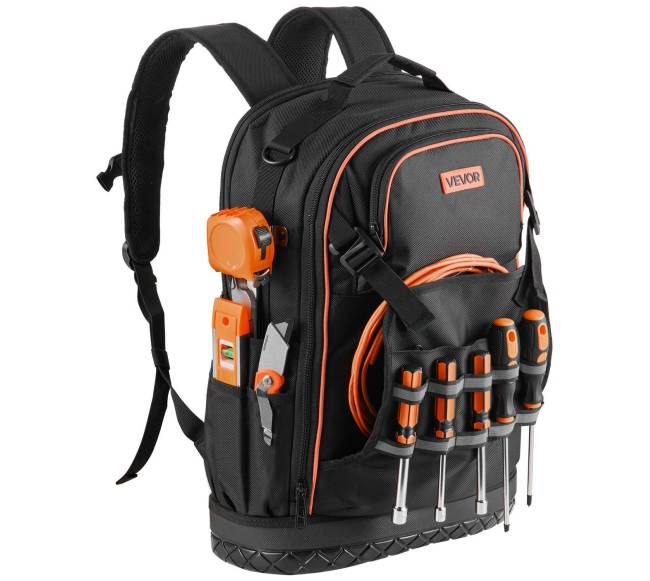 Įrankių kuprinė su 65 kišenėmis elektriko darbams10