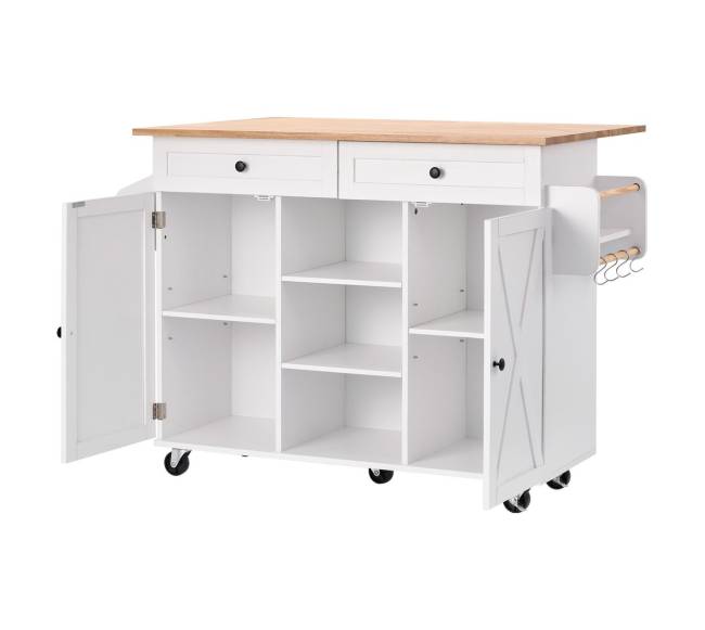 Virtuvės vežimėlis su stalčiumi ir viršutine dalimi0