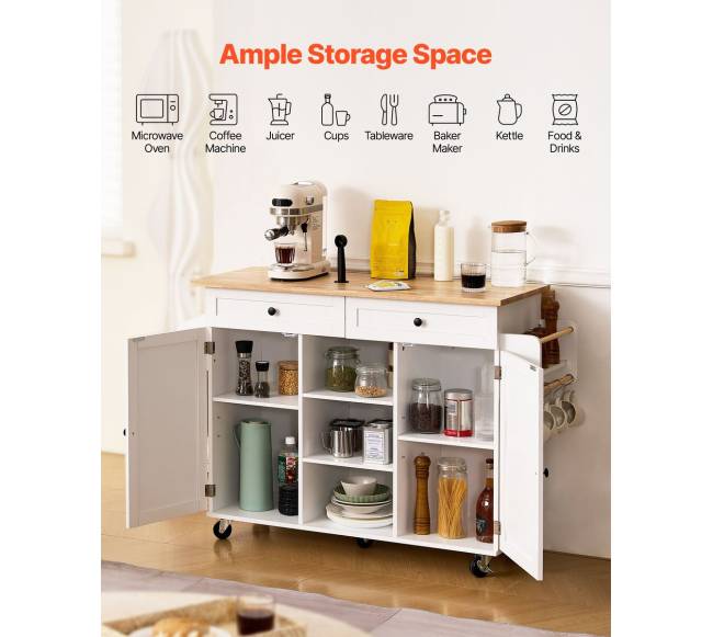 Virtuvės vežimėlis su stalčiumi ir viršutine dalimi1