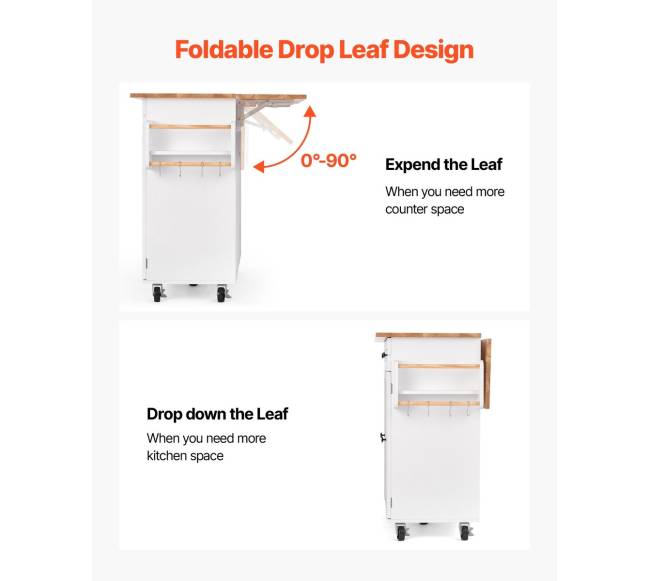 Virtuvės vežimėlis su stalčiumi ir viršutine dalimi3