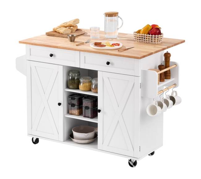 Virtuvės vežimėlis su stalčiumi ir viršutine dalimi8