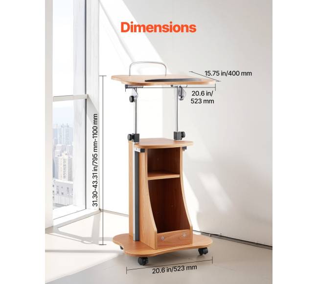 Medinis reguliuojamas podiumas su ratukais3