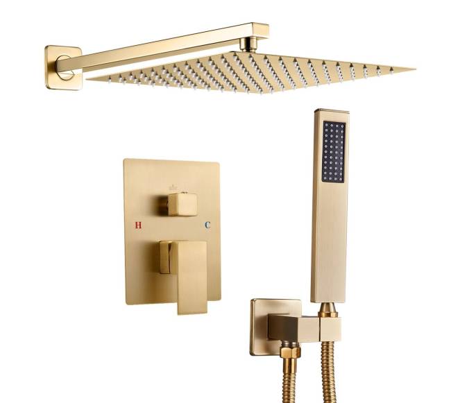 Dušo maišytuvo komplektas su keturkampiu galvučiu0