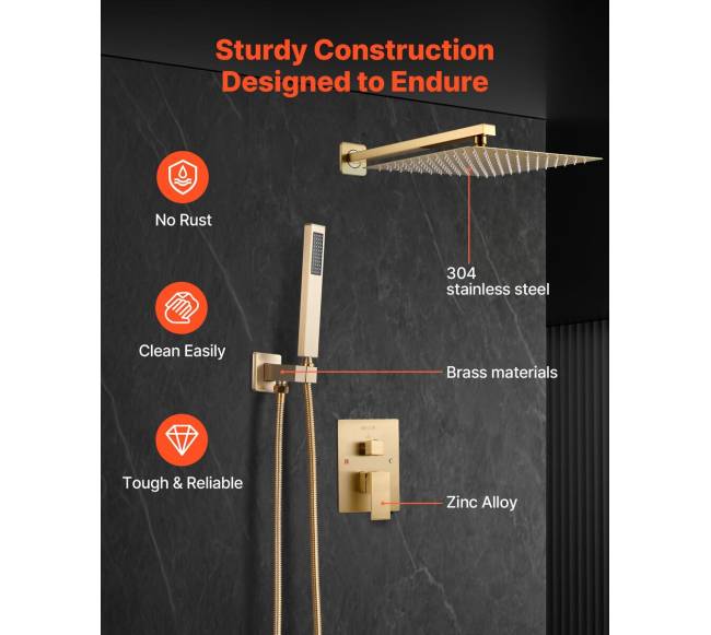 Dušo maišytuvo komplektas su keturkampiu galvučiu5