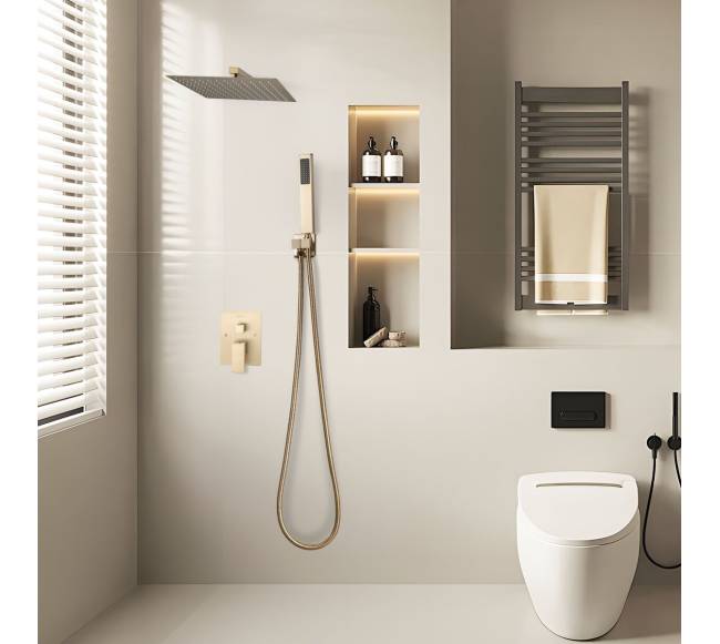 Dušo maišytuvo komplektas su keturkampiu galvučiu7