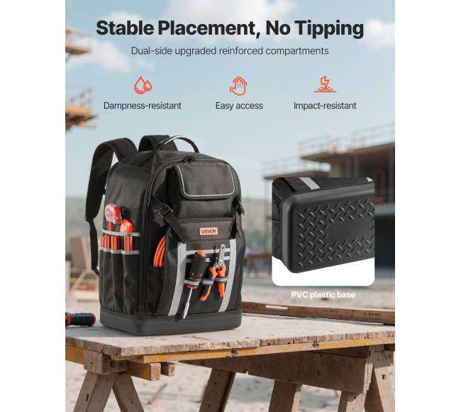 Įrankių kuprinė su 56 kišenėmis elektriko darbui4