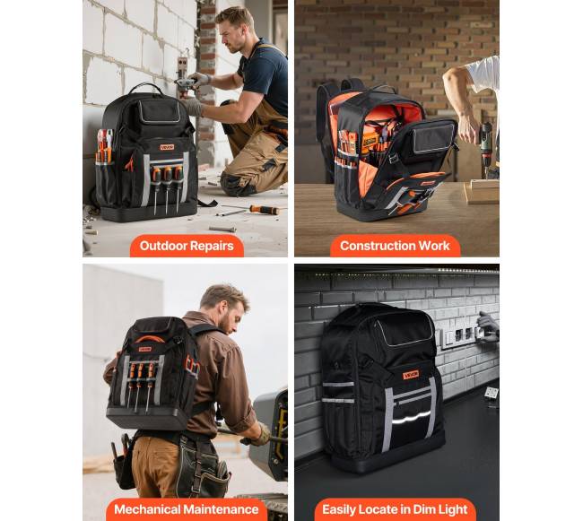 Įrankių kuprinė su 56 kišenėmis elektriko darbui5