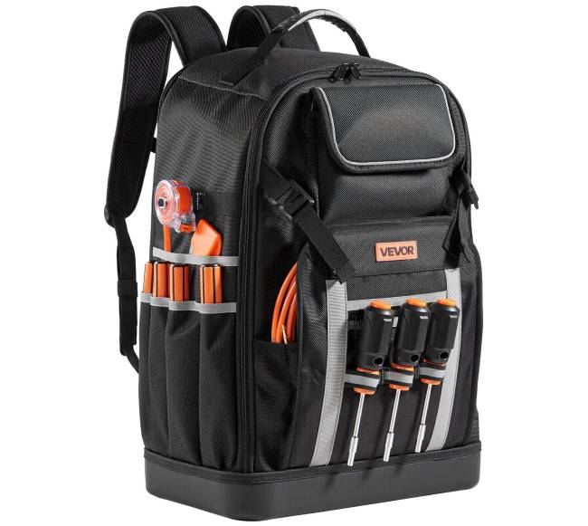 Įrankių kuprinė su 56 kišenėmis elektriko darbui9