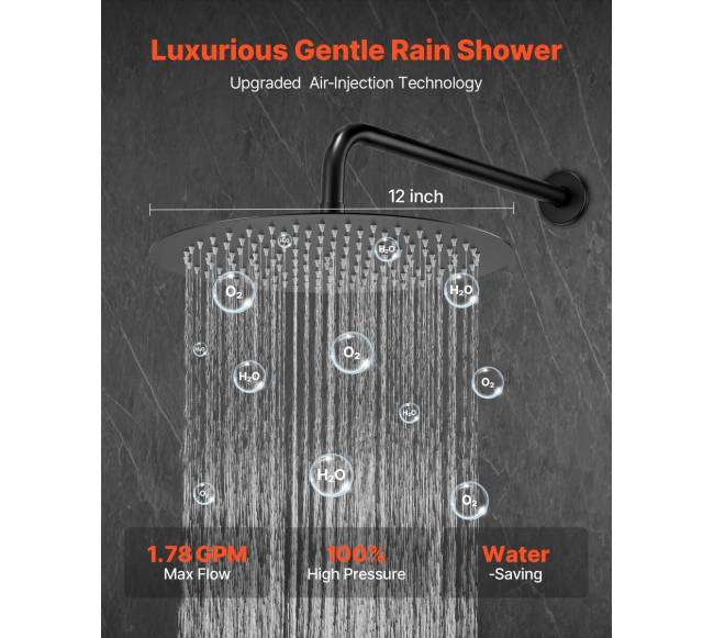 Dušo maišytuvo komplektas, juoda matinė apdaila1