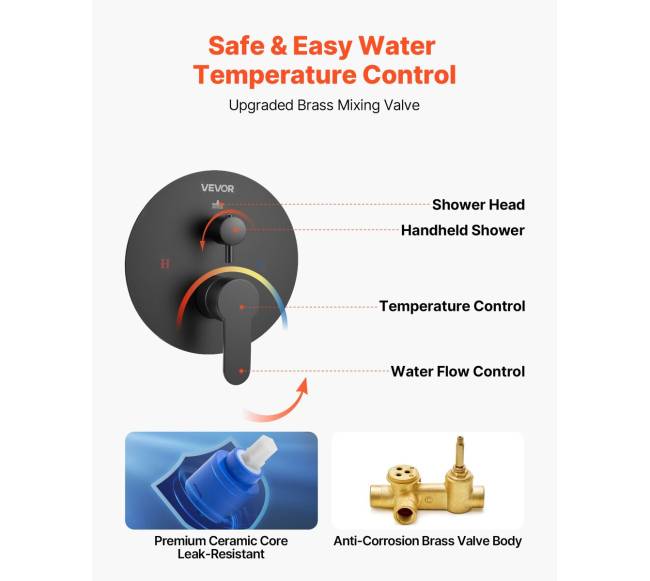 Dušo maišytuvo komplektas, juoda matinė apdaila4