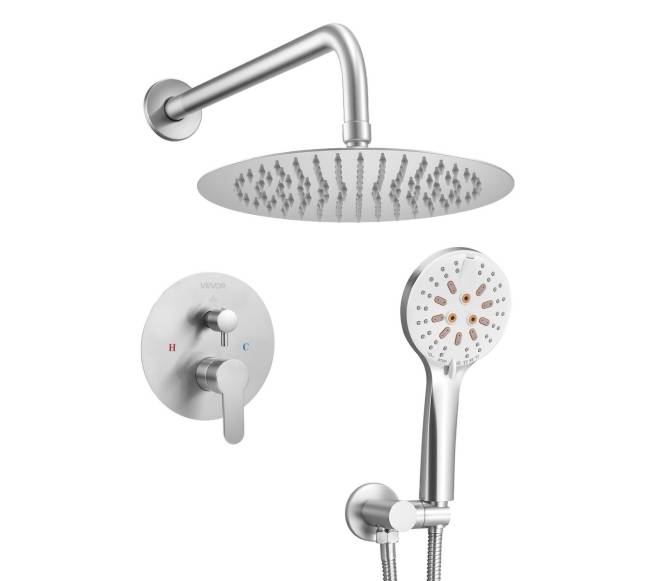 Apvalus dušo galvutės ir rankinis komplektas0