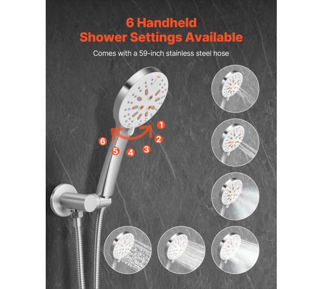 Apvalus dušo galvutės ir rankinis komplektas2