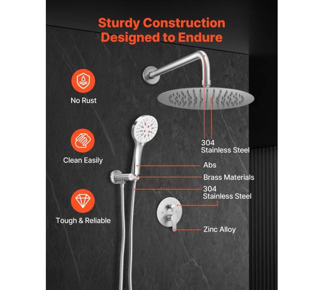 Apvalus dušo galvutės ir rankinis komplektas5