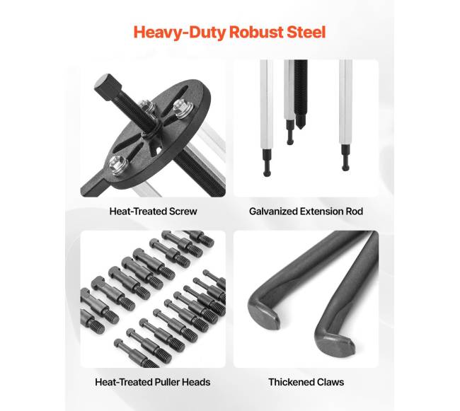 21 dalių guolių išėmimo įrankis su 3 žandikauliais3