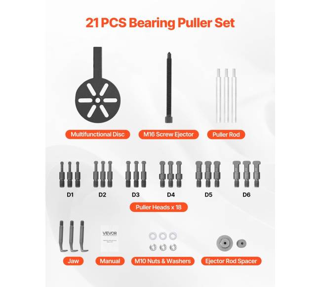 21 dalių guolių išėmimo įrankis su 3 žandikauliais5