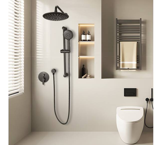 Dušo maišytuvas su apvaliu lietaus dušo komplektu7