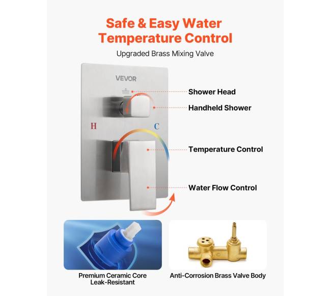 Kvadratinis dušo sistema su rankiniu purkštuvu4