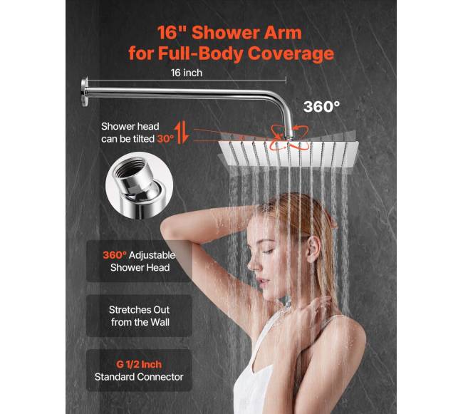 Dušo komplektas su lietaus galvute ir rankiniu dušu3