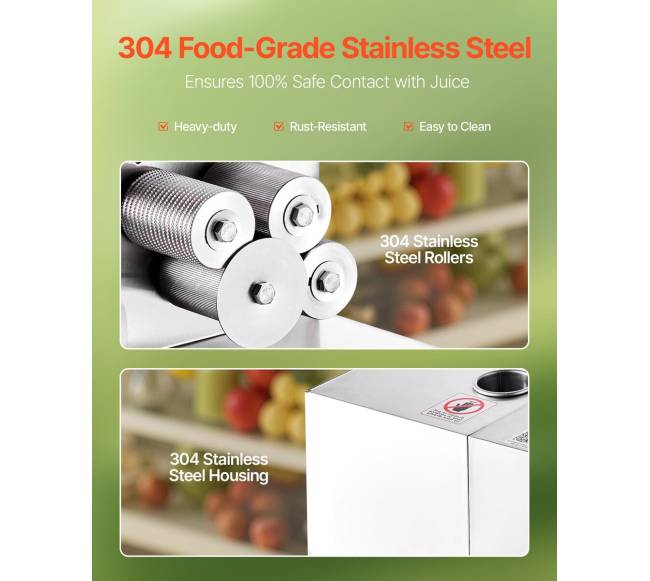 Elektrinė cukranendrių sulčiaspaudė 800W su 4 voleliais3