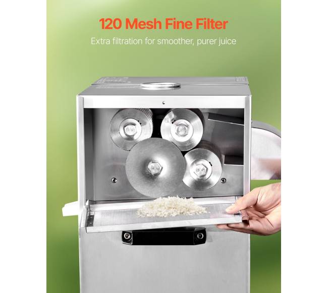 Elektrinė cukranendrių sulčiaspaudė 800W su 4 voleliais4