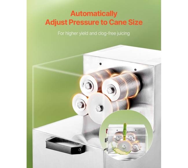 Elektrinė cukranendrių sulčiaspaudė 800W su 4 voleliais5