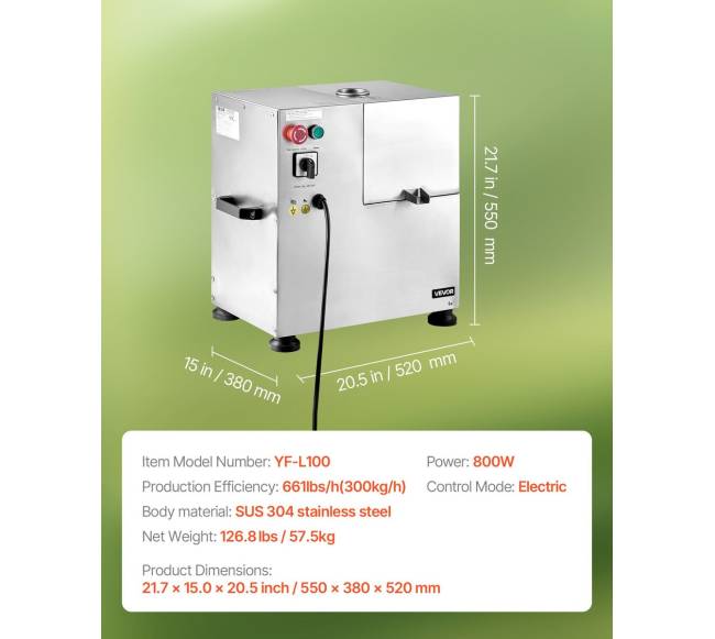 Elektrinė cukranendrių sulčiaspaudė 800W su 4 voleliais6