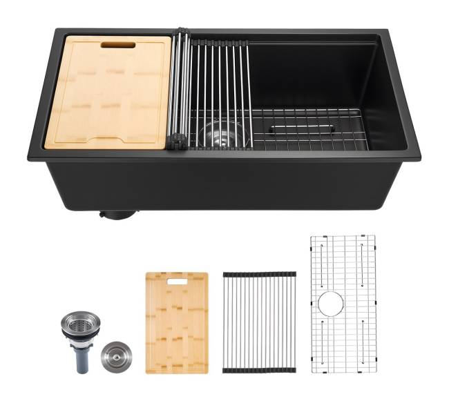 84 cm granito virtuvinė kriauklė po stalviršiu0