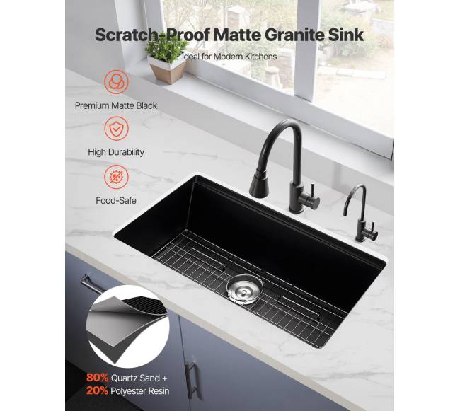 84 cm granito virtuvinė kriauklė po stalviršiu1