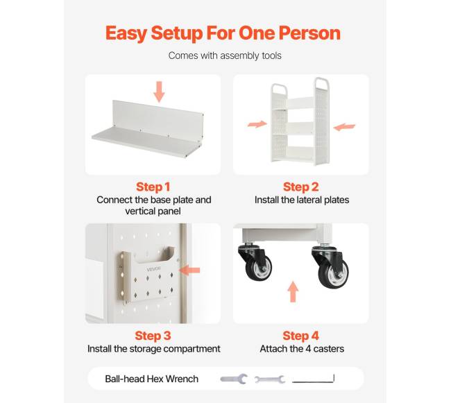 Vienpusė knygų vežimėlis su L formos lentynomis4