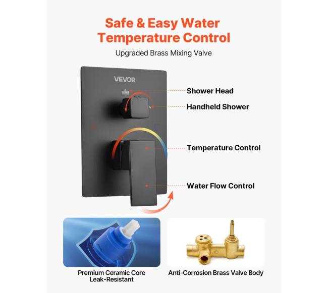 Dušo maišytuvo komplektas su juodu dušo kabliuku4