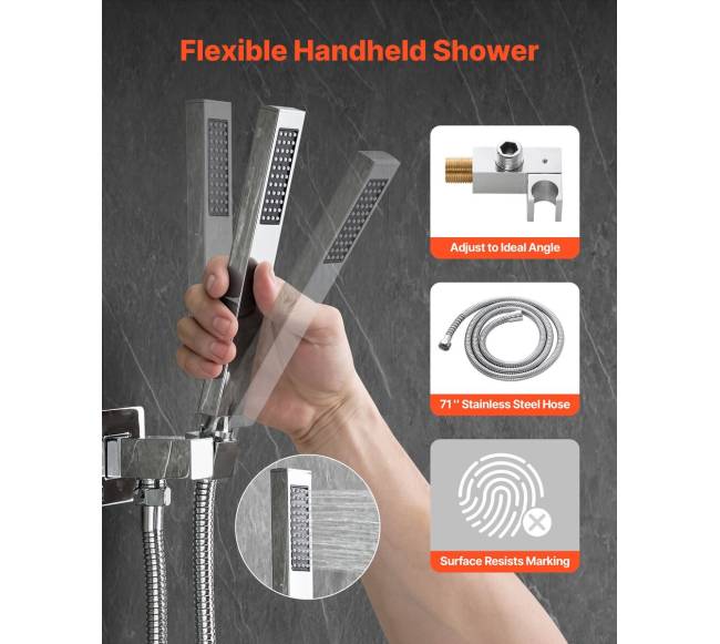 Dušo komplektas su 30 cm lietaus galva2