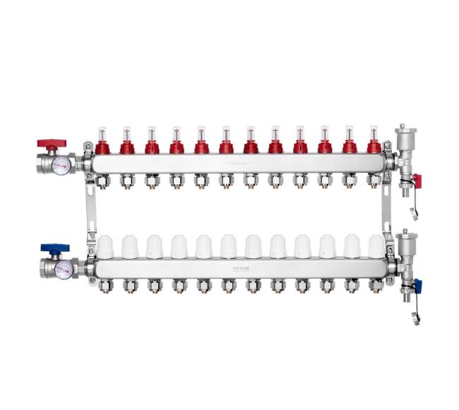 12 kilpų šilumos kolektoriaus rinkinys su PEX vamzdžiais0