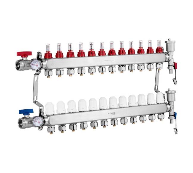 12 kilpų šilumos kolektoriaus rinkinys su PEX vamzdžiais8