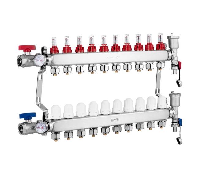 10-ių šakų šildymo kolektoriaus komplektas8