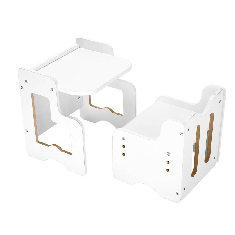 Montessori staliukas ir kėdutė su lentos paviršiumi0