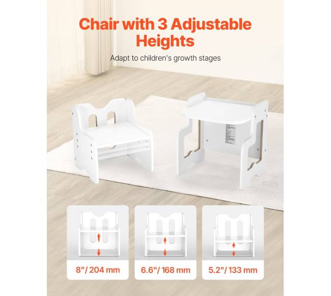 Montessori staliukas ir kėdutė su lentos paviršiumi2